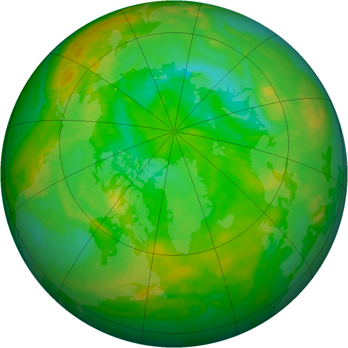 Arctic ozone map for 15 July 1991